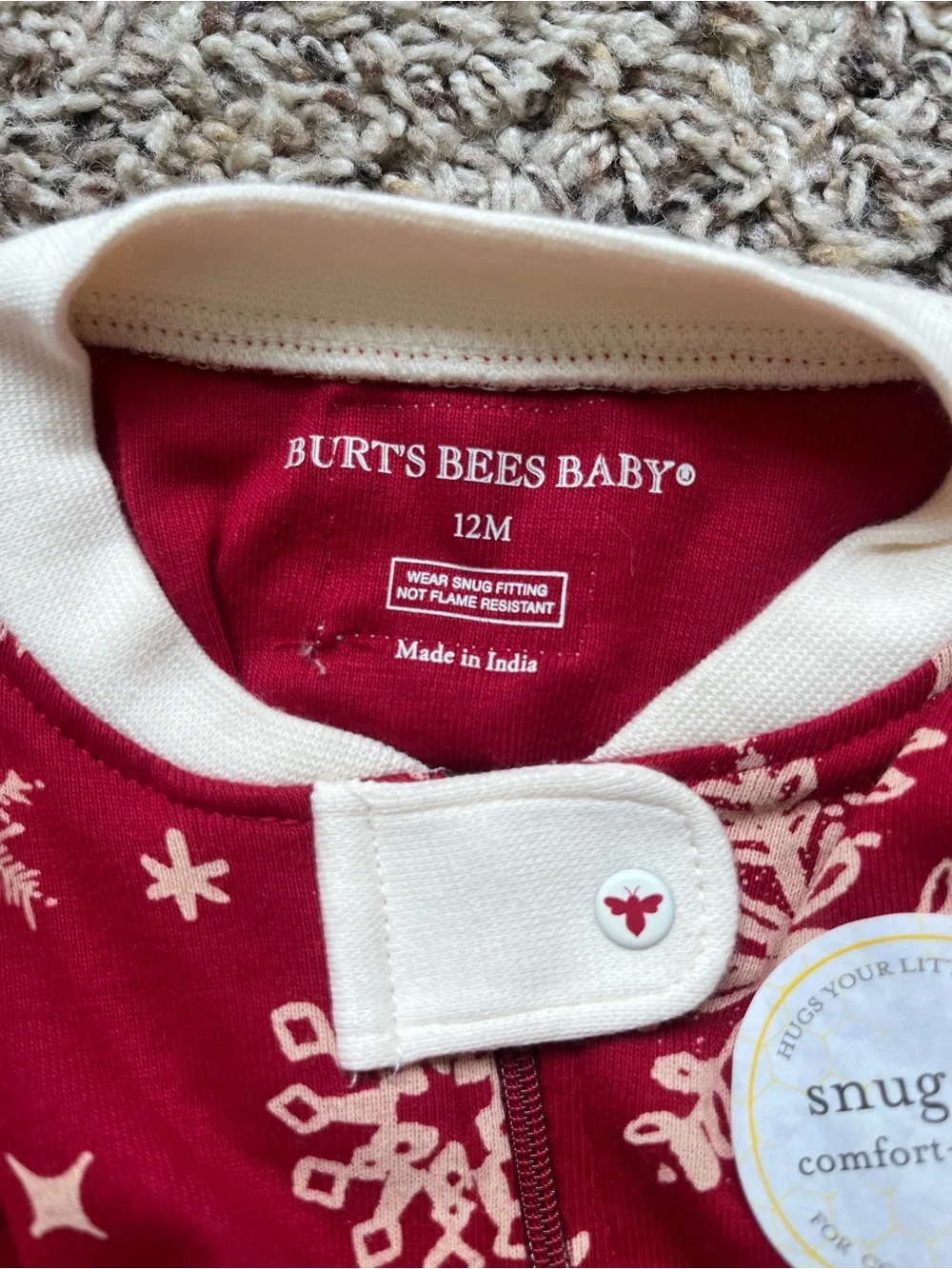 Burt’s Bees Baby NWT Snowflake Footie Pajamas - Holiday, Christmas, Winter